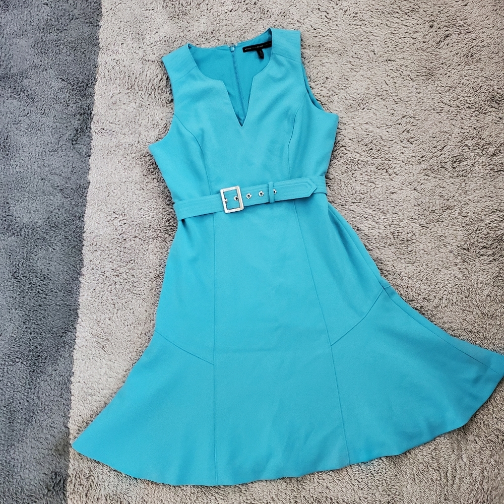 White House Black Market Teal Blue Dress Size 8